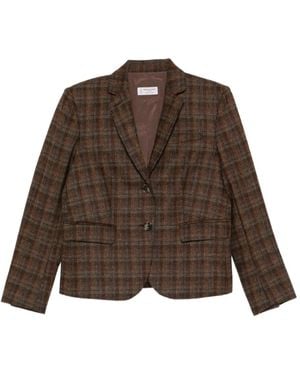Alberto Biani Checked-Pattern Blazer - Brown