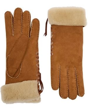 Agnelle Mia Leather Gloves - Brown