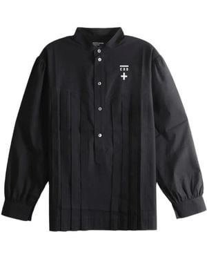 Enfants Riches Deprimes Pleated Logo-Print Shirt - Black