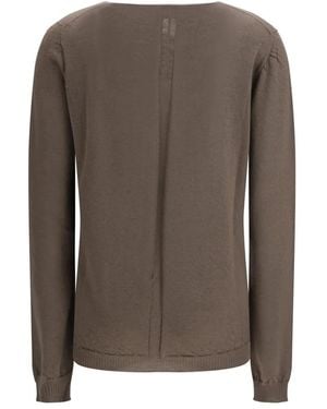 Rick Owens V-Neck Textured Top - Brown