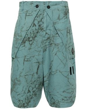A_COLD_WALL* Overlay Cargo-Shorts Mit Abstraktem Print - Grün