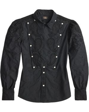 RRL Blusa Con Ricamo Paisley - Nero