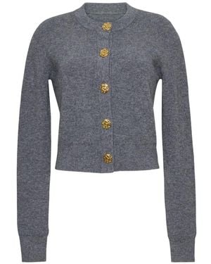 Cara Cara Ellery Floral-Button Cardigan - Blue