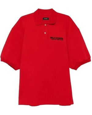 Willy Chavarria Football Oversized Polo Shirt - Red