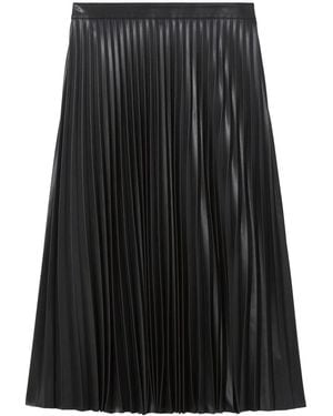 Proenza Schouler Faux-Leather Pleated Skirt - Black