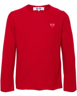 COMME DES GARÇONS PLAY Heart-Patch Wool Jumper - Red