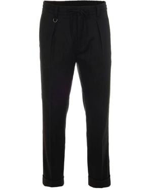 Paolo Pecora Drawstring-Waist Cuffed Pants - Black