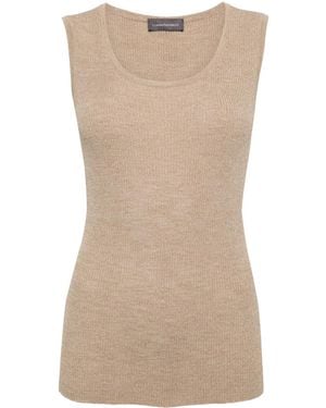 Lorena Antoniazzi Sleeveless Ribbed-Knit Top - Natural