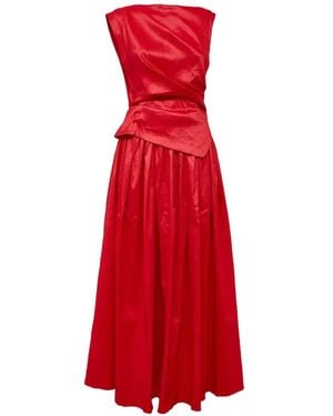 Acler Robakker Draped Pleated Dress - Red