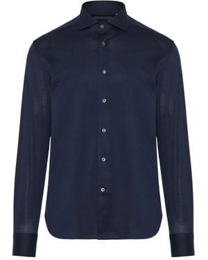 Corneliani Long-Sleeved Button-Fastening Shirt - Blue