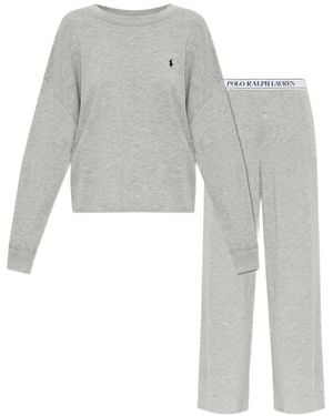 Polo Ralph Lauren Logo-Embroidered Two-Piece Pyjamas Set - White