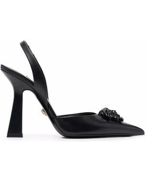 Versace ヴェルサーチェ ラ メドゥーサ スリングバックパンプス - ブラック