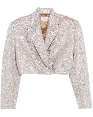 GIUSEPPE DI MORABITO Embellished Cropped Jacket - White