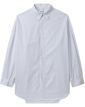 Hed Mayner Stripe-Pattern Long-Sleeve Shirt - White