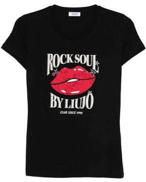 Liu Jo T-Shirt Met Print - Zwart
