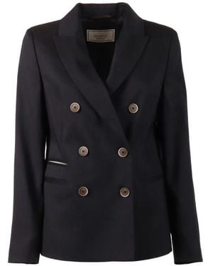 Peserico Double-Breasted Blazer - Black