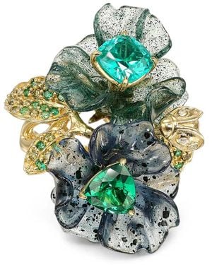 Anabela Chan Spirulina Garden Flower Ring - Green