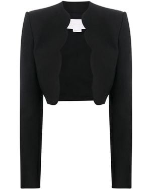 Genny Long-Sleeve Cropped Blazer - Black
