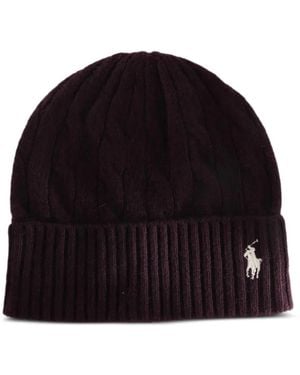 Polo Ralph Lauren Cable-Knit Wool-Cashmere Beanie - Black