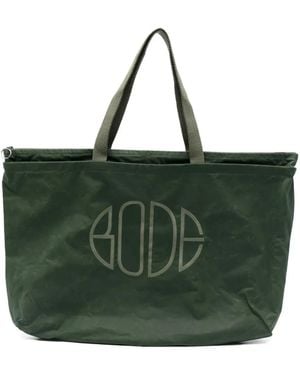 Bode Gewachste Tote Bag Mit Reißverschluss - Grün