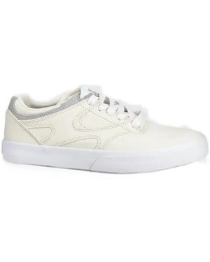 DC Shoes Kalis Vulc Logo-Patch Panelled Trainers - White