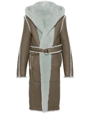 Rick Owens ベルテッド コート - ブラウン