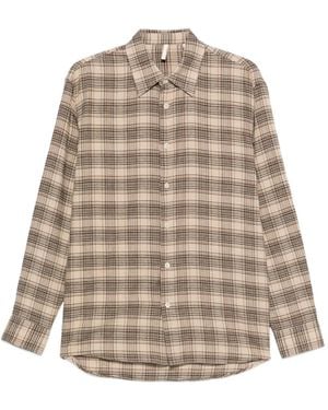 sunflower Checked Cotton Shirt - Natural