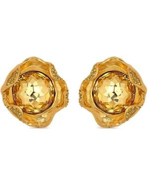 Oscar de la Renta Crystal Nest ピアス - メタリック