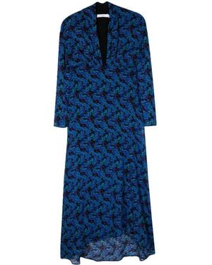 IRO Nollie Shirred Maxi Dress - Blue