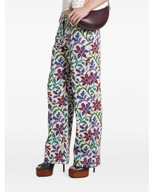 Siedres Floral-Print Trousers - White