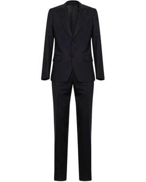 Lardini Single-Breasted Peak-Lapel Suit - Black