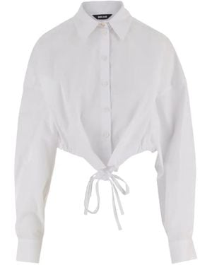 Just Cavalli Cropped Tie-Fastening Shirt - White