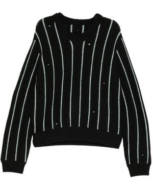 Adererror Striped Long-Sleeve Jumper - Black