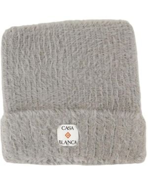 CASABLANCA Fluffy Square Beanie - Grey