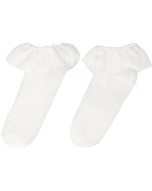 Maje Lace Frill Socks - White