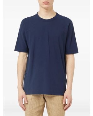 Gran Sasso Crew-Neck Cotton T-Shirt - Blue