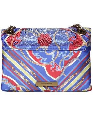 Kurt Geiger Kensington Crystal-Embellished Shoulder Bag - Blue