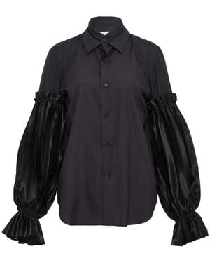 Noir Kei Ninomiya Ruffled Long-Sleeve Blouse - Blue