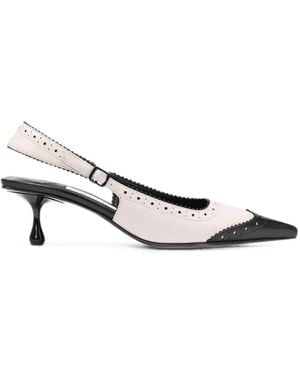 Jimmy Choo Brogue Slingback Pumps - White