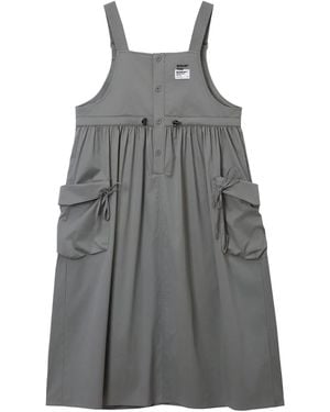 Musium Div. Logo-Patch Midi Dress - Grey