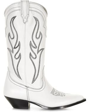 Sonora Boots Flame-Embroidered Cowboy Boots - White