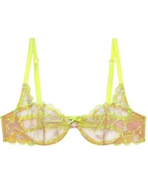 Fleur du Mal Sujetador Étoile Bordado - Amarillo