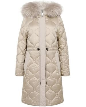 Betty Barclay Quilted Faux-Fur Trim Coat - Natural