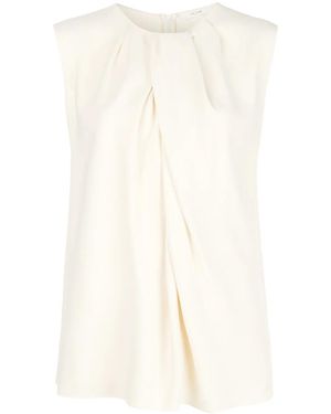 The Row Sleeveless Flared Blouse - Natural