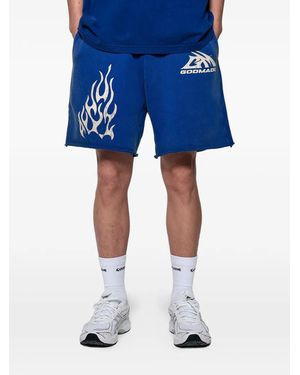 GODMADE Flame-Motif Shorts - Blue