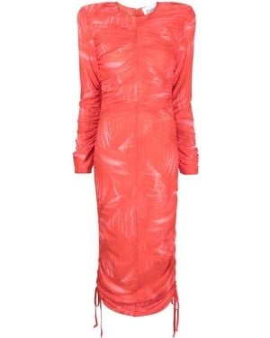 CANNARI CONCEPT Abito Midi A Maniche Lunghe - Rosso