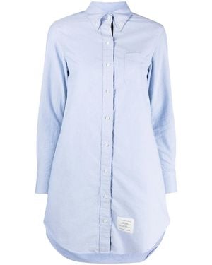 Thom Browne Rwb Trim Shirt Dress - Blue