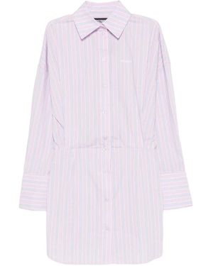 WRSTBHVR Robe Courte Boutonnée À Rayures - White