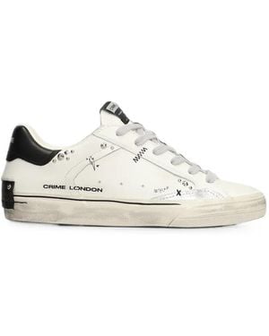Crime London Deconstructed Stud-Embellished Trainers - White
