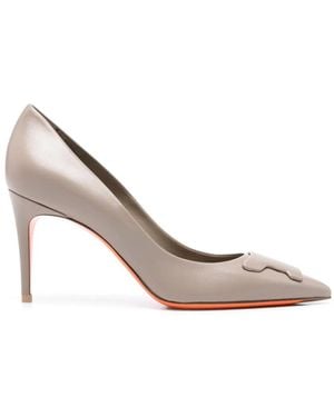 Santoni Leather Court Shoes - White